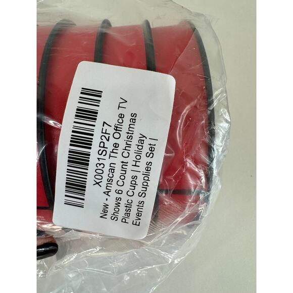 NWOT The Office TV 6 Christmas Plastic Cups Holiday Party Décor Decorations - Picture 4 of 6